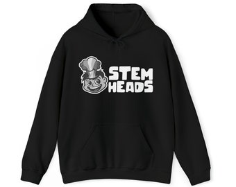 STEMheads Hooded Sweatshirt | Black & White Hoodie | teen youth inspiration STEMheads YouTube Utah tech companies explore tech STEM learning