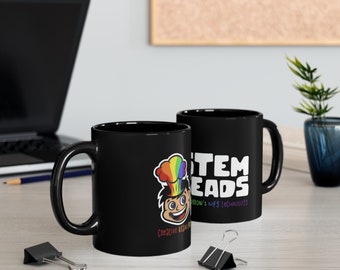 STEMheads 11oz Black Mug - teen youth inspiration STEMheads YouTube Utah tech companies explore tech STEM learning