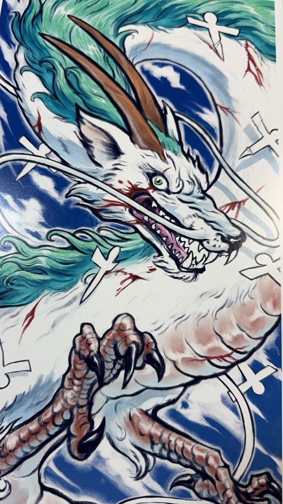 Water Spirit Haku Vertical Art Print - Eastern Dragon Anime Manga