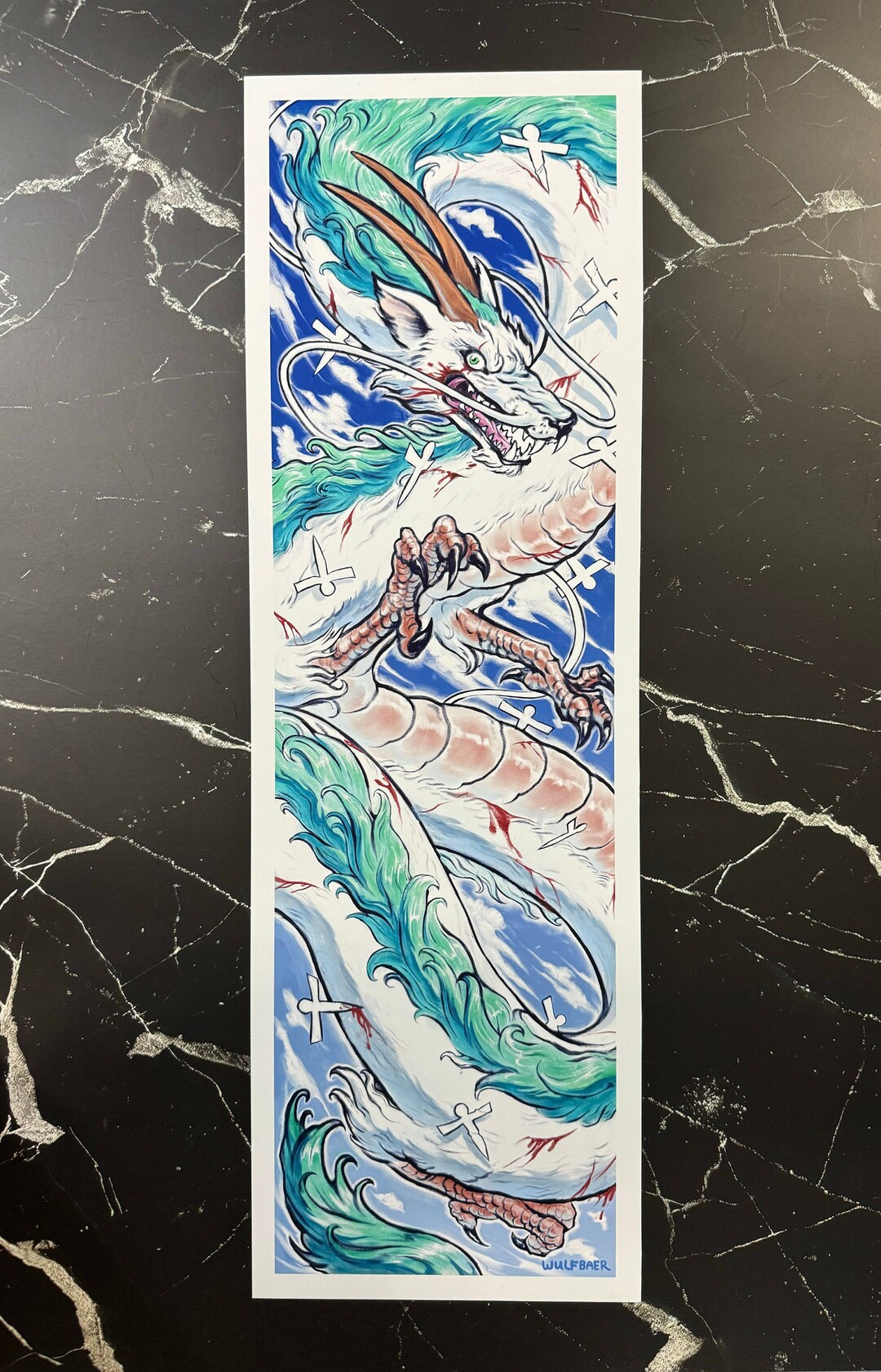 Water Spirit Haku Vertical Art Print - Eastern Dragon Anime Manga