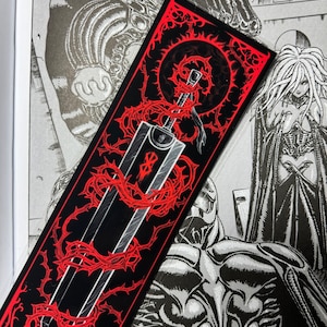 Dragonslayer Sword Bookmark - Guts’ Sword, Dark Fantasy Manga Bookmark, Jumbo Laminated Waterproof Placeholder for Books, Anime Gift