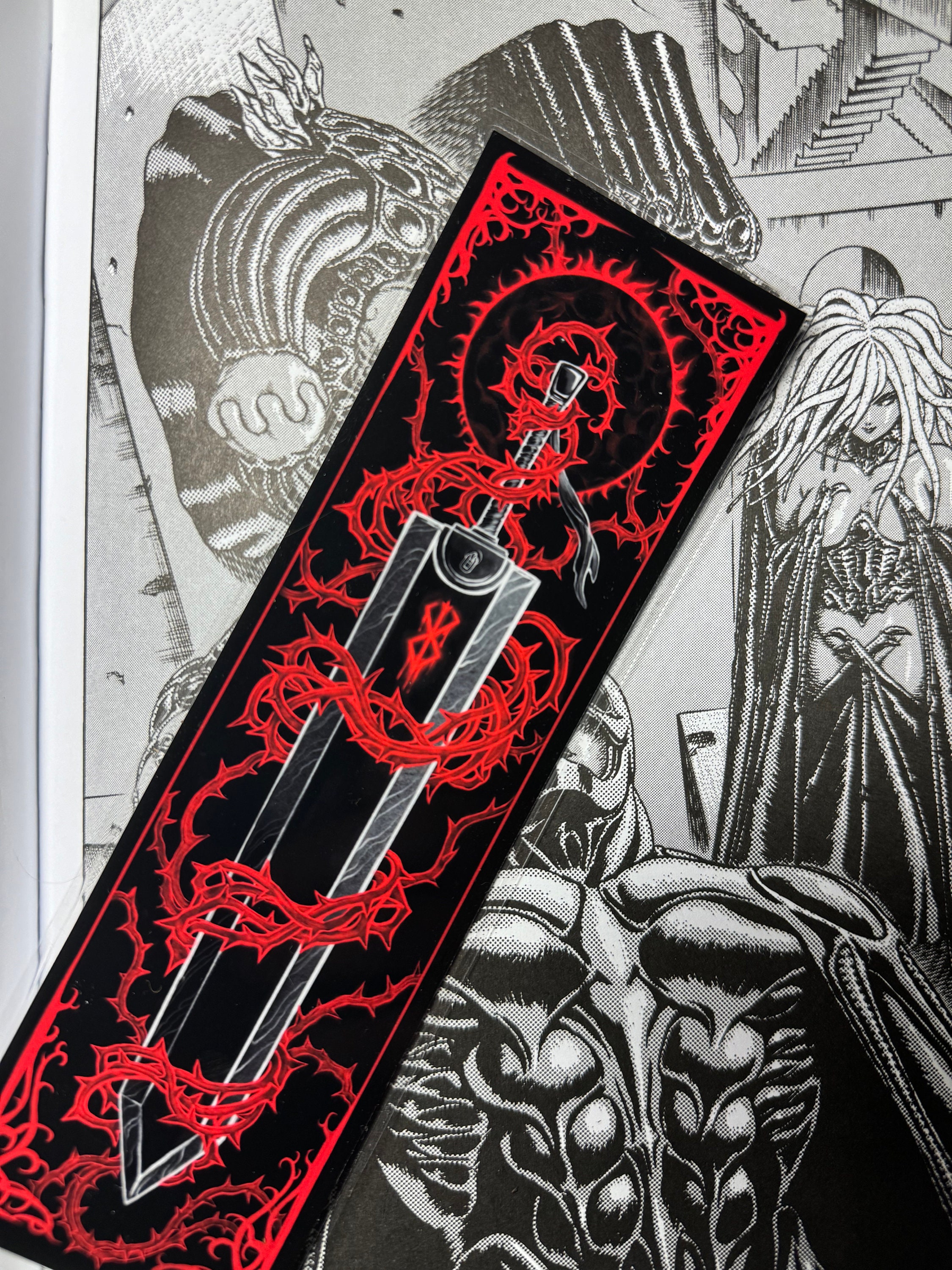 Dragonslayer Sword Bookmark - Guts’ Sword, Dark Fantasy Manga Bookmark, Jumbo Laminated Waterproof Placeholder for Books, Anime Gift