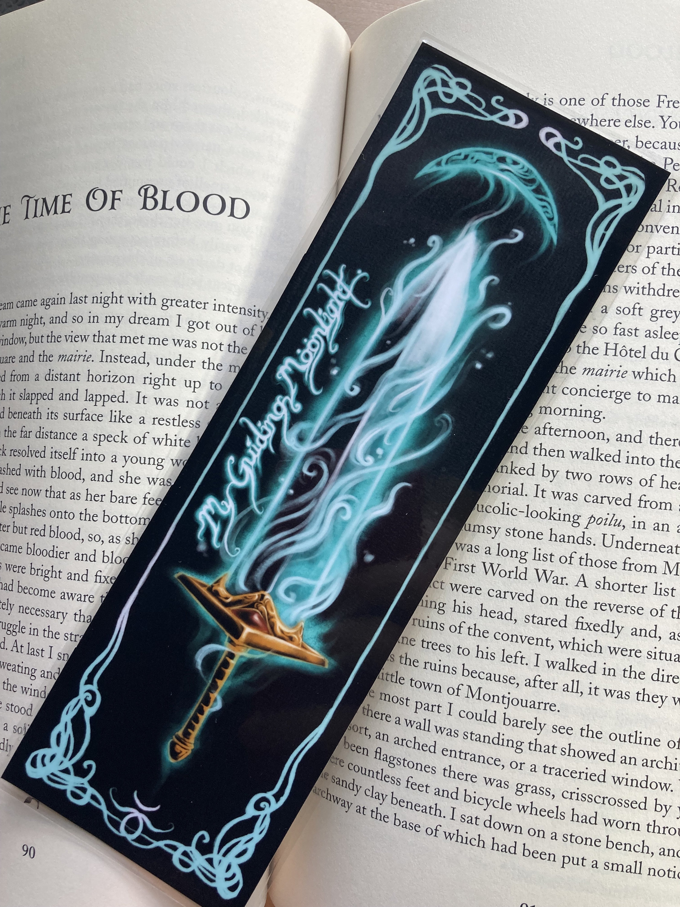 Moonlight Greatsword Bookmark - Waterproof Laminated Dark Fantasy Souls Bookmark, Artsy Fantasy Reader Gift, Gift for RPG Fans