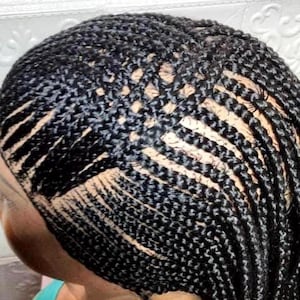 Braided Wig. Cornrow Banana Braids. Full Lace Baby Hair. Lemonade Braids