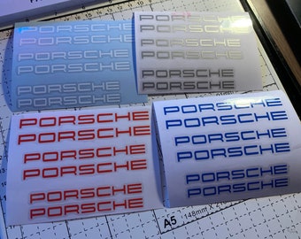 Porsche white brake calliper vinyl stickers /decals set of 6 choice of 15 colours