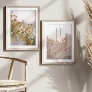 Two printable wall art, &quot;Pastel Summer Field&quot;, digital nature photo, instant download, home decor, art to print yourself