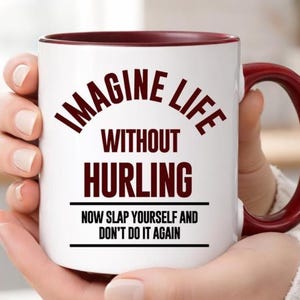 Taza divertida de Hurling: imagina la vida sin Hurling. Regalo irlandés.