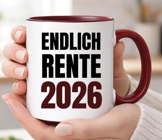 Endlich Rente 2026 Tasse – Lustiges Geschenk zum Ruhestand für Kollegen