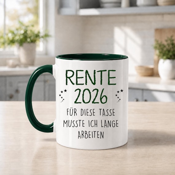 Rente 2026 Tasse – Lustiges Geschenk zum Ruhestand für Kollegen