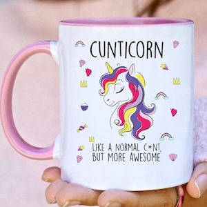 Cunticorn-mok – grappig cadeau voor onbeleefde eenhoorn voor vrienden of collega's