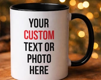 Personalized Photo Mug | Custom Image Coffee Mug with Color Handle