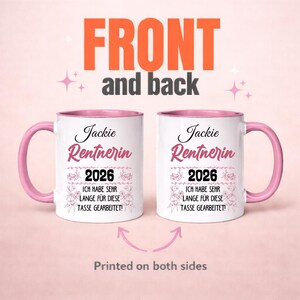 Personalisierte Rentnerin Tasse 2026 – Lustige Ruhestand Geschenk Kaffeetasse mit Name – Abschied Kollegin Geschenk Frauen imagen 2