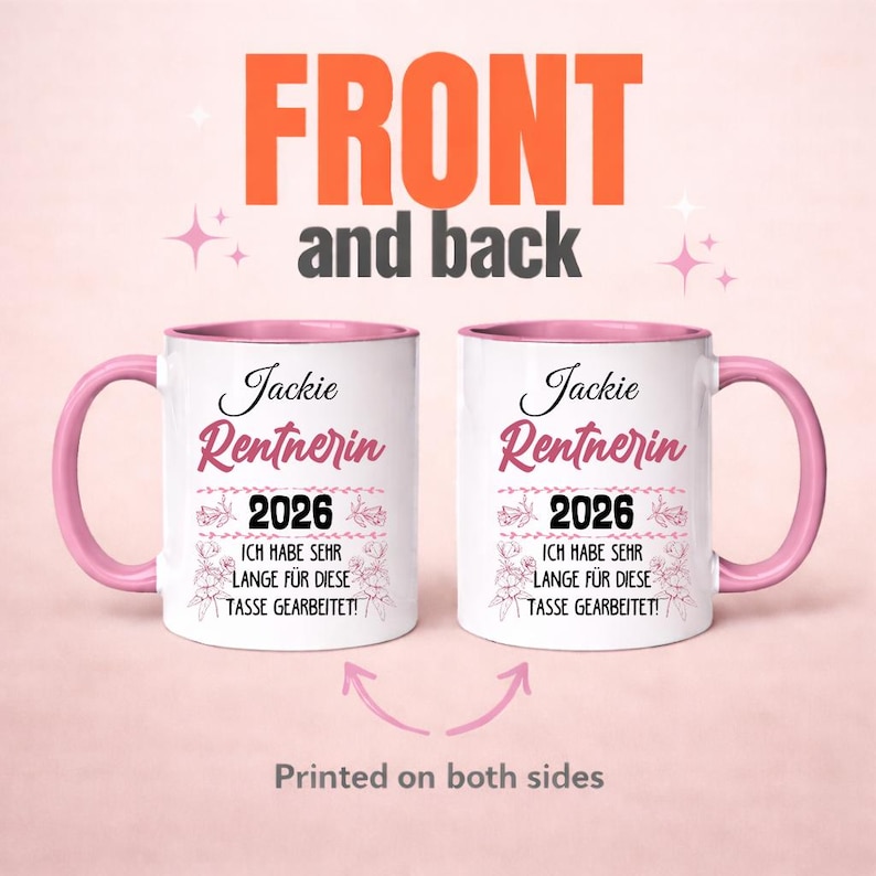Personalisierte Rentnerin Tasse 2026 – Lustige Ruhestand Geschenk Kaffeetasse mit Name – Abschied Kollegin Geschenk Frauen imagen 2