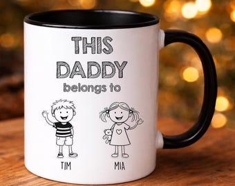 This Daddy Belongs To | Personalised mug With Kids Names