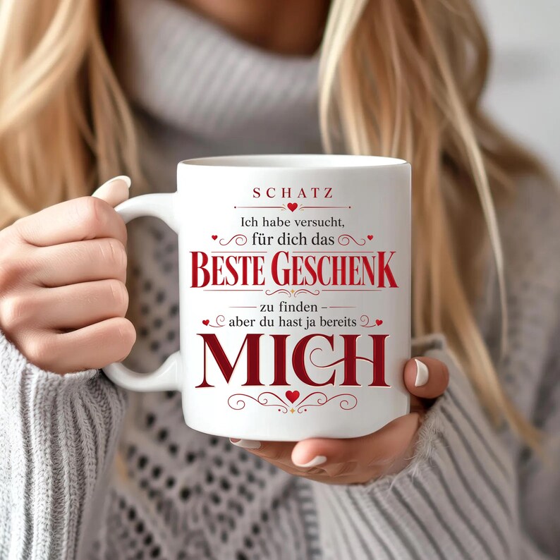 Schatz Tasse mit Spruch – Lustiges Geschenk für Partner image 7