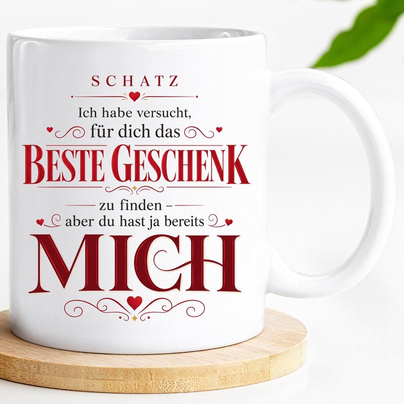 Schatz Tasse mit Spruch – Lustiges Geschenk für Partner image 4