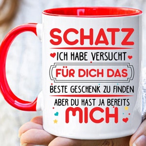 Tasse Mit Spruch | Kaffeetasse Schatz, ich habe versucht, das beste Geschenk für dich zu finden - Geschenkidee Liebe - Keramik-Tasse