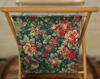 Jaren 70 Opvouwbaar Breimand Garenhouder Retro Naaien Bloemenprint Caddy