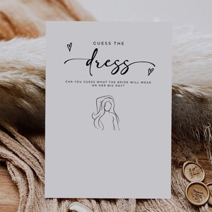 Guess The Dress Bridal Party Game, Bridal Shower Game, Bridal Shower Trivia, Wedding Game, Bridal Shower Bundle, Bridal Shower Printable