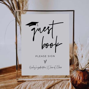 Modern Guestbook Grad Sign, Graduation Party Sign, Graduation Guestbook Sign, Grad Party Decorations 2025, Grad Party Decor Signs Printable