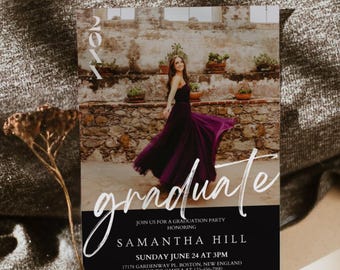 Modern Grad Invitation, Grad Announcement Template 2026, College Senior Graduation Card, Graduation Party Invite 2026, Graduation Invitation
