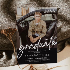 Modern Graduation Invite Template 2025, Senior Grad Announcement Card, Graduation Party Invite, Grad Invite College Graduation Invitation