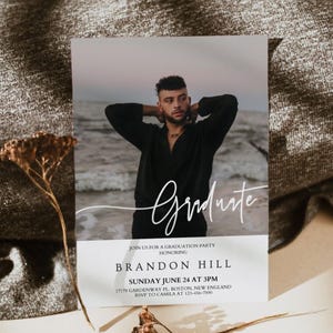Modern Senior Graduation Invite Template, Graduation Party Invite, Graduation Announcement 2025, Graduation Decor, Graduation Invitation