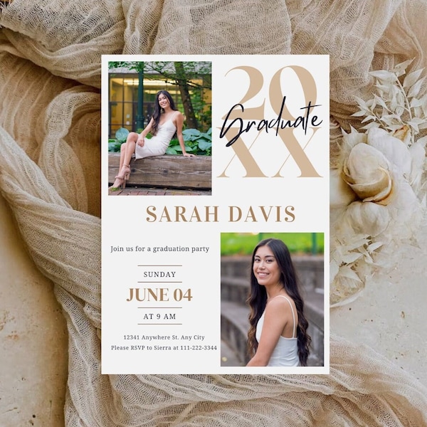 Graduation Announcement 2024, Graduation Invitation, Graduation Announcement Template, College Graduation, Graduation Decorations 2024