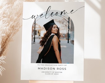 Arch Graduation Welcome Sign, Graduation Yard Sign, Grad Party Decor, Grad Sign, Grad Party Sign, Graduation Decorations, Graduation Sign
