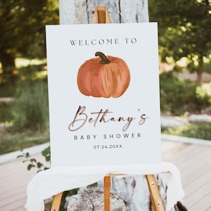 Minimalist Little Pumpkin Baby Shower, Fall Baby Shower Decorations, Baby Shower Welcome Sign, Baby Shower Decorations, Baby Shower Sign