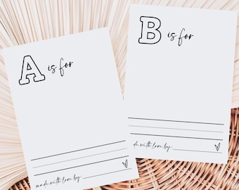 ABC Book, Baby First ABC Book, Baby Shower Alphabet Game, ABC Baby Shower Coloring Book, Baby Shower Party Alphabet Coloring Sheet Page