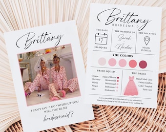 Sjabloon bruidsmeisje, kaart voorstel bruidsmeisje, Will You Be My Bridesmaid Card, infokaart bruidsmeisje, voorstelsjabloon, voorstel bloemenmeisje