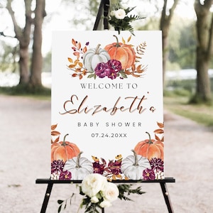 Fall Baby Shower Decorations, Little Pumpkin Baby Shower, Baby Shower Welcome Sign, Pumpkin Baby, Baby Shower Decorations, Baby Shower Sign