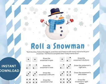 Roll A Snowman, Christmas Trivia, Christmas Games, Printable Christmas Games, Christmas Printable, Kids Dice Game, Holiday Classroom Game