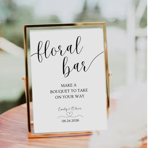 Flower Bar Sign, Bloom Bar Sign, Minimalist Modern, Build Your Bouquet, Wedding Favor, Bridal Shower Sign, Baby Shower Sign, Wedding Sign