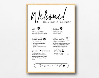 Airbnb-Willkommensschild, Airbnb-Schilder, Airbnb-Vorlage, Airbnb-Willkommensbuch, Airbnb-Willkommen, bestes Airbnb-Schild, Urlaubsschild, Kurzzeitvermietungen