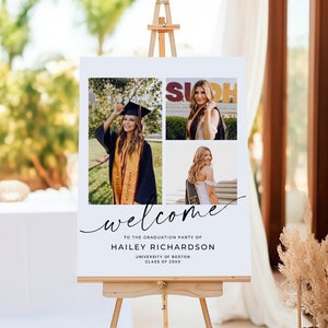 Graduation Welcome Sign, Grad Party Sign, Graduation Banner, Grad Decor, Graduation Yard Sign, Grad Party Decorations, Minimal Grad Sign