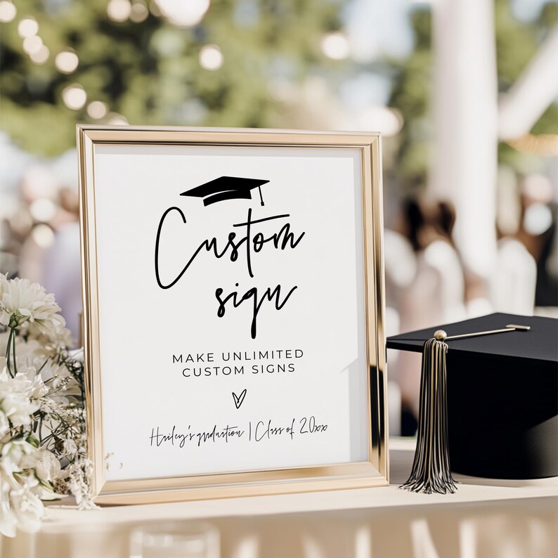 Graduation Mini Sign Editable Custom Graduation Sign, Printable Custom Grad Sign, Make ...