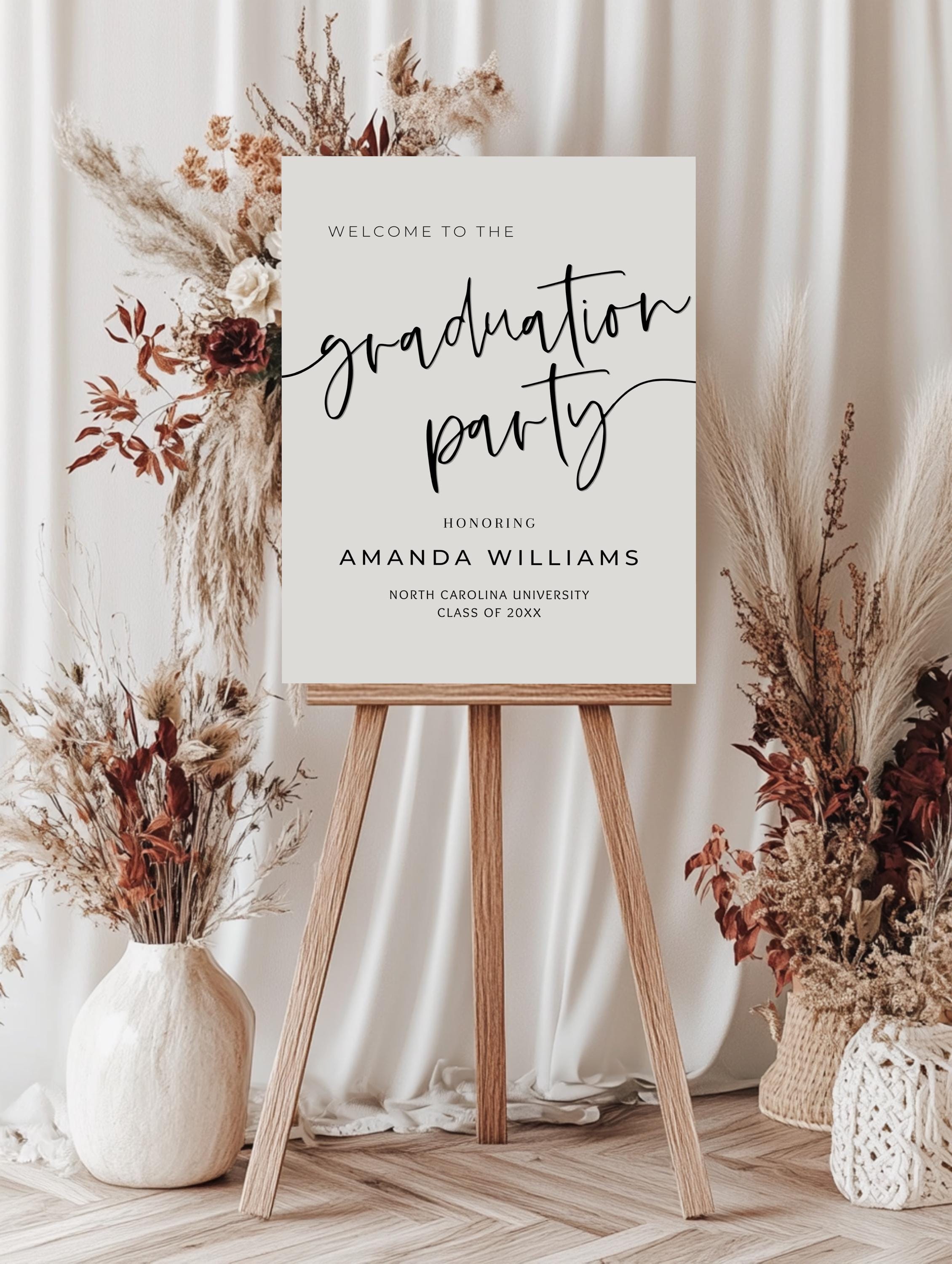 Modern Grad Sign, Grad Party Decor, Graduation Banner, Graduation Yard ...