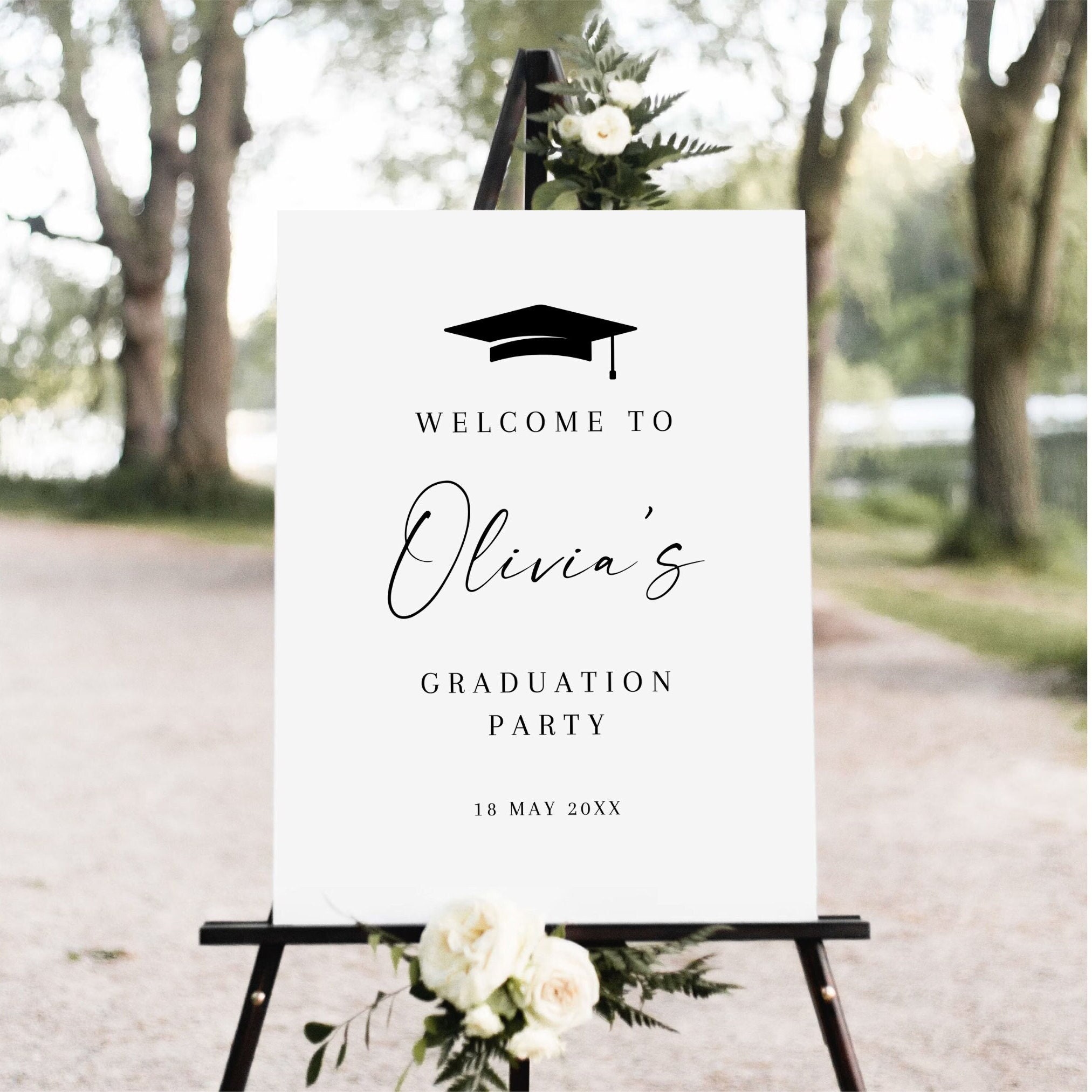 Graduation Sign In Small Minimal Graduation Welcome Sign, Grad Party Decor, Grad Party ...