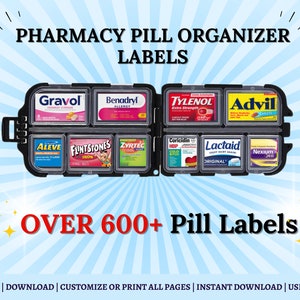 Pharmacy Pill Organizer Labels, Pocket Pharmacy, Pill Box, Pill Organizer, Pill Labels, Pill Stickers, Pharmacy Labels, Pill Case Labels