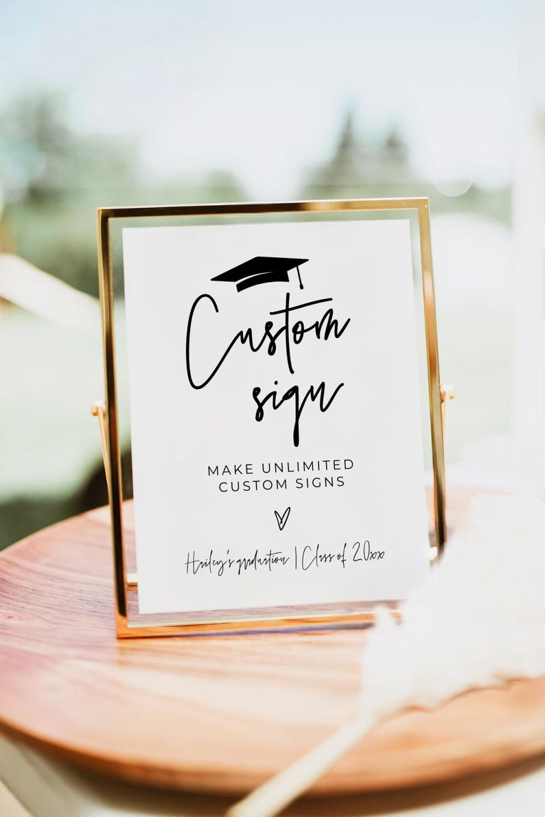 Editable Custom Graduation Sign, Printable Custom Grad Sign, Make ...