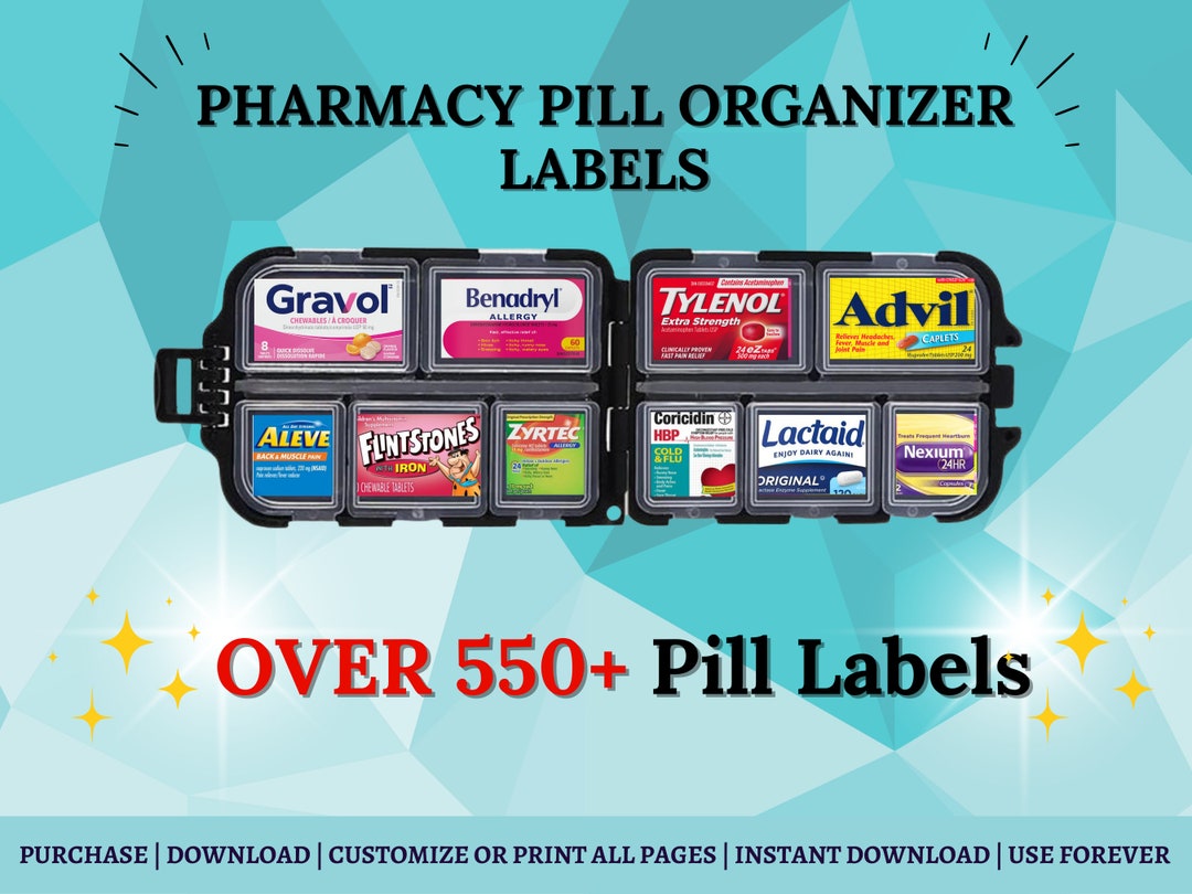 Pharmacy Labels, Pill Case, Pocket Pharmacy, Pill Box Labels, Pill