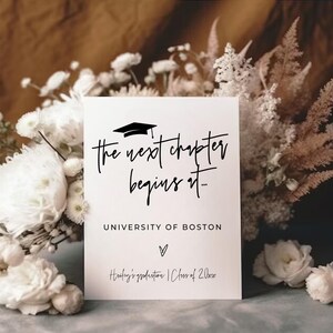 The Next Chapter Begins at Graduation Sign Printable, Graduation Party ...