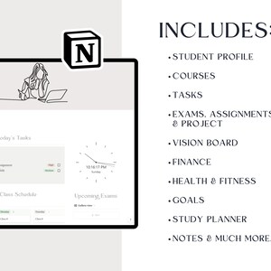 K&ouml;nnte beinhalten: Ein Screenshot eines Computerbildschirms, der eine Website mit hellgrauem Hintergrund zeigt. Die Website ist f&uuml;r eine Studentenplaner-App. Die App bietet Funktionen wie Studentenprofil, Kurse, Aufgaben, Pr&uuml;fungen, Aufgaben, Projekte, Vision Board, Finanzen, Gesundheit und Fitness, Ziele, Studienplaner, Notizen und vieles mehr. Die App soll Studenten helfen, organisiert zu bleiben und ihren Studienfortschritt zu verfolgen.