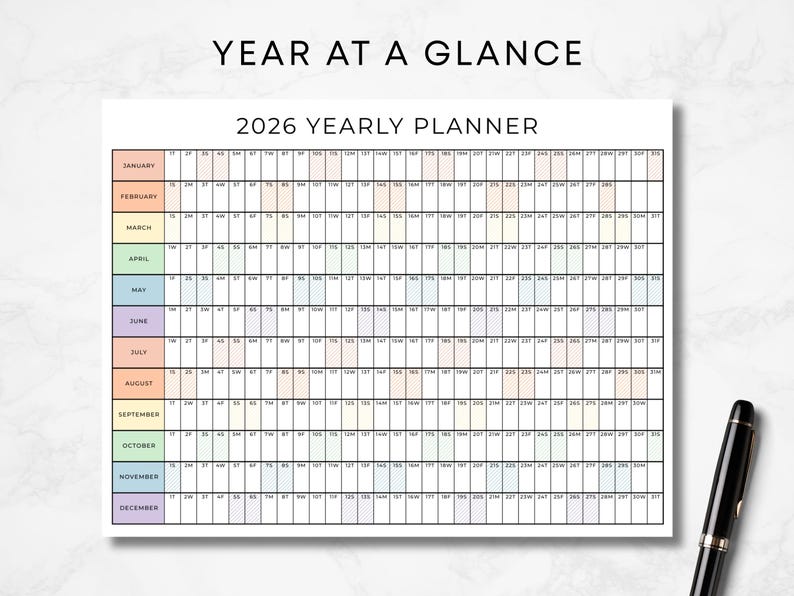 2026 Yearly Planner, 2026 Year Planner Printable, Yearly Planning ...