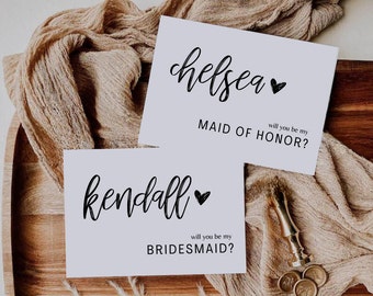 Bridesmaid Proposal Card, Modern Bridesmaid Info Card, Maid Of Honor Card, Bridesmaid Information Card, Will You Be My Bridesmaid Card