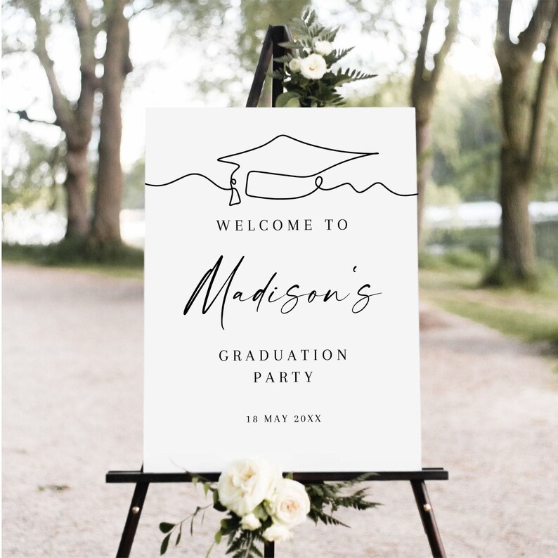 Minimal Graduation Sign, Grad Party Decor, Graduation Decorations 2026 ...