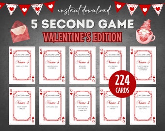 5 Second Game Galentines Day Edition, Galentines Games, Valentine Printable, Valentines Party Games, Valentines Day, Valentines Trivia