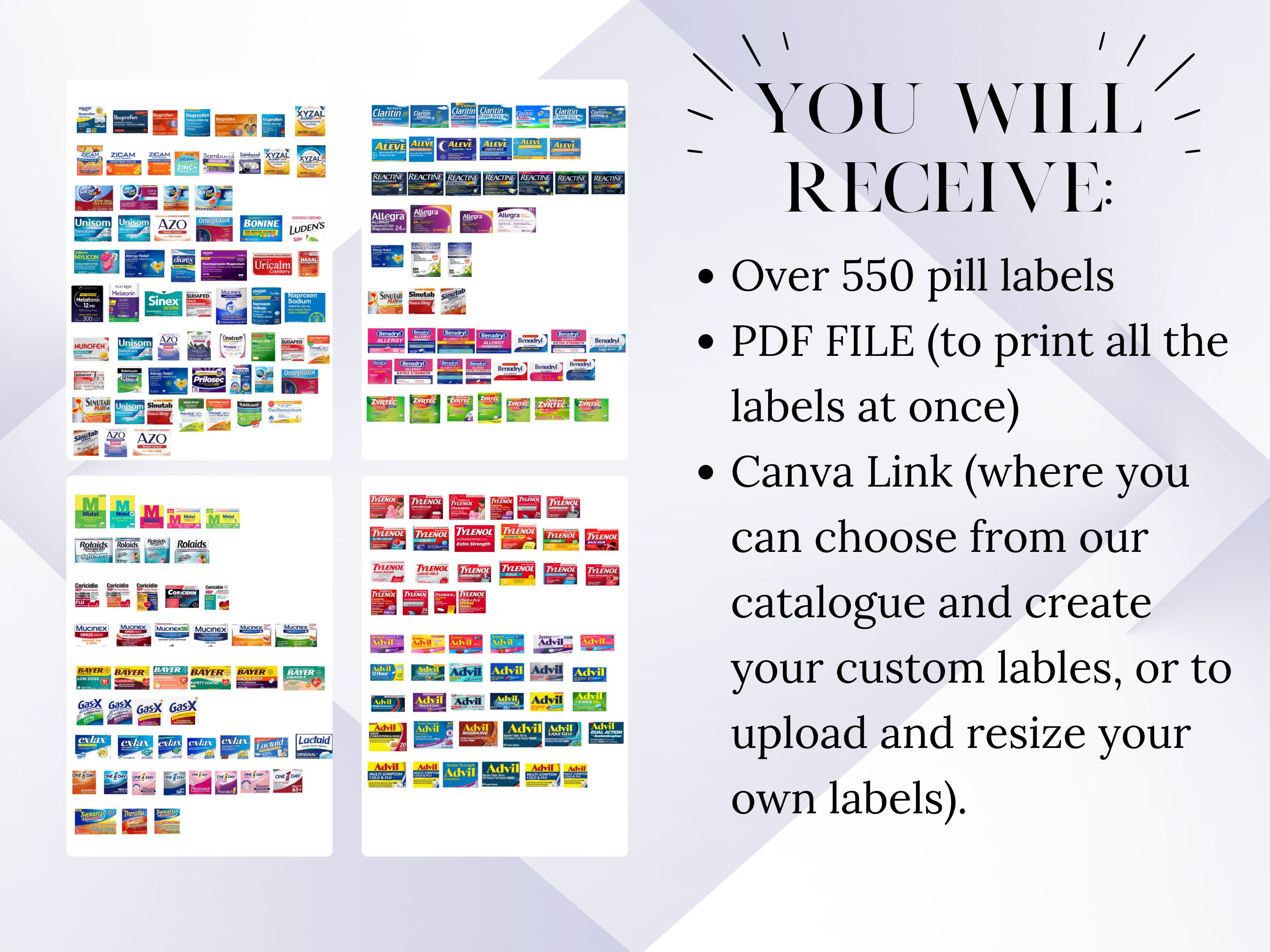 Pill Box Pill Organizer Pill Case Labels Pharmacy Pill Etsy